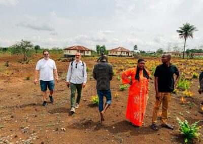 SLeCAD Executive Secretary together with MeOut group engaging Sierra Leone Agricultural Research Institute during a field visit i Kambia District to explore opportunities for agribuisness development and skills enhancement.